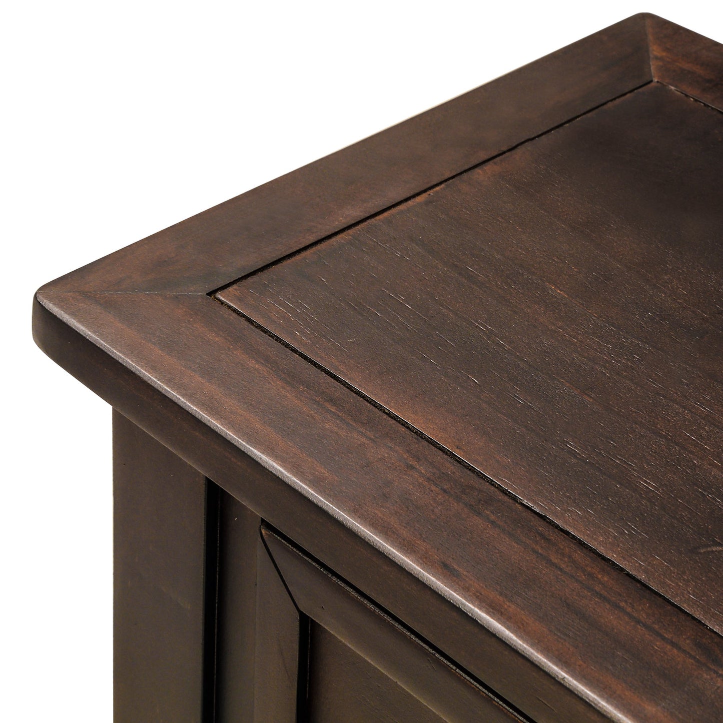 TREXM Espresso Console Table with Storage Drawers