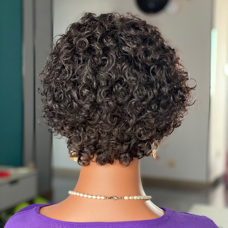 Curly Pixie Cut Lace Wig Human Hair - Korvel