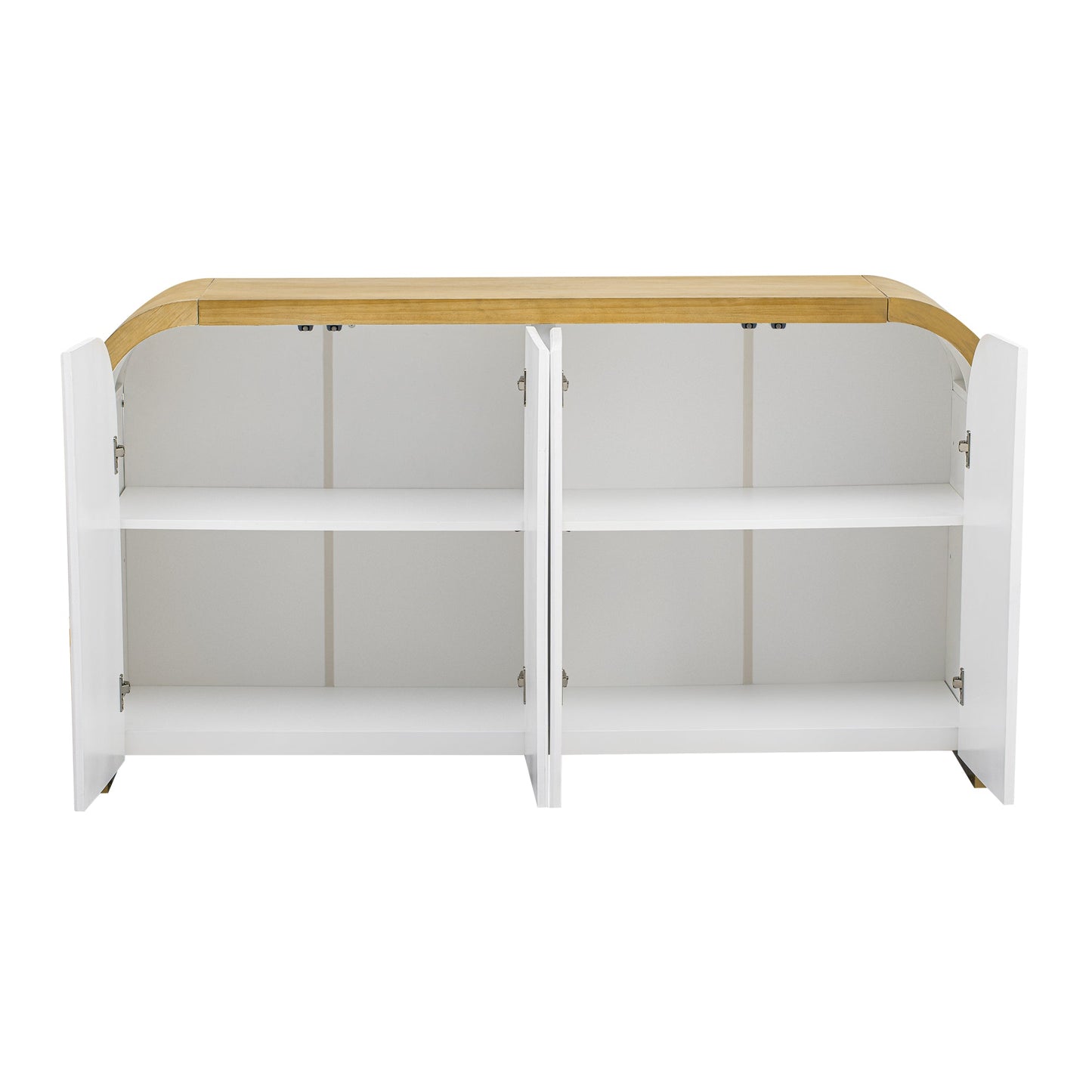 U-STYLE four door curved corner design wavy door panel cabinet with adjustable shelves - Korvel