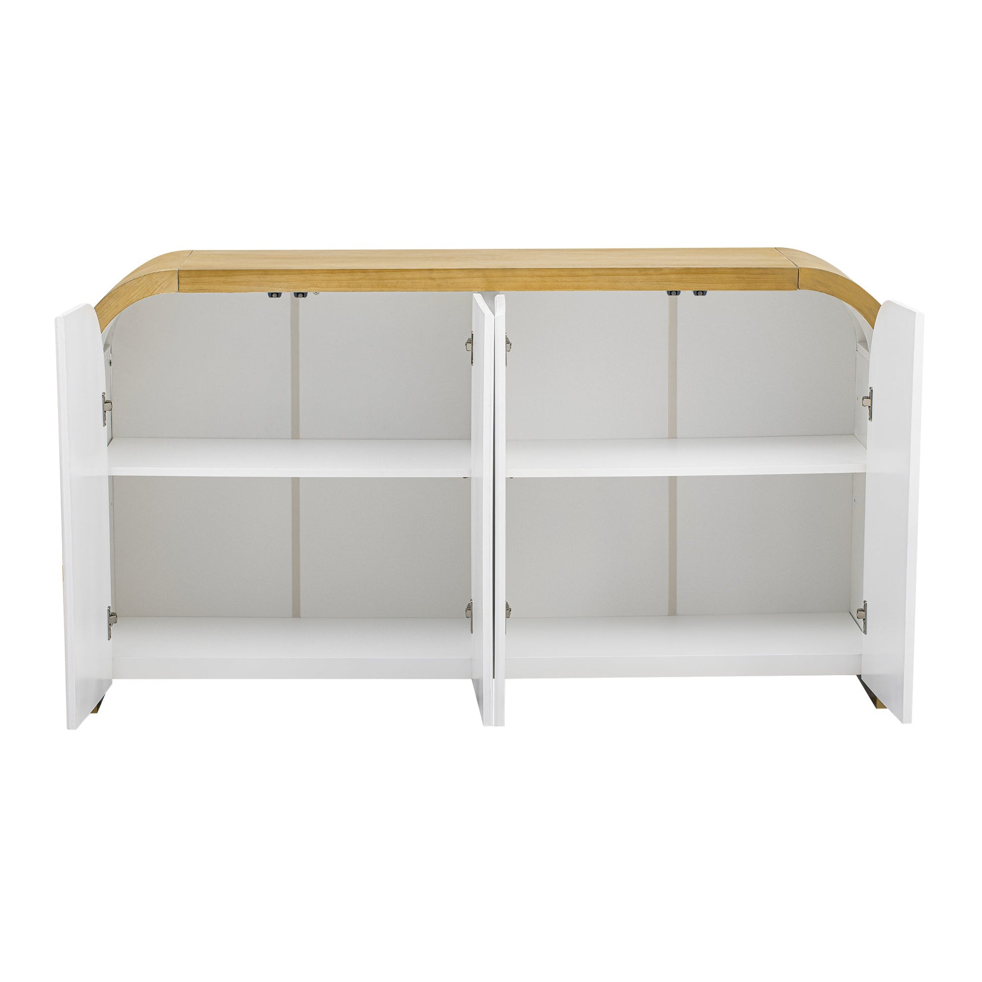 U-STYLE four door curved corner design wavy door panel cabinet with adjustable shelves - Korvel