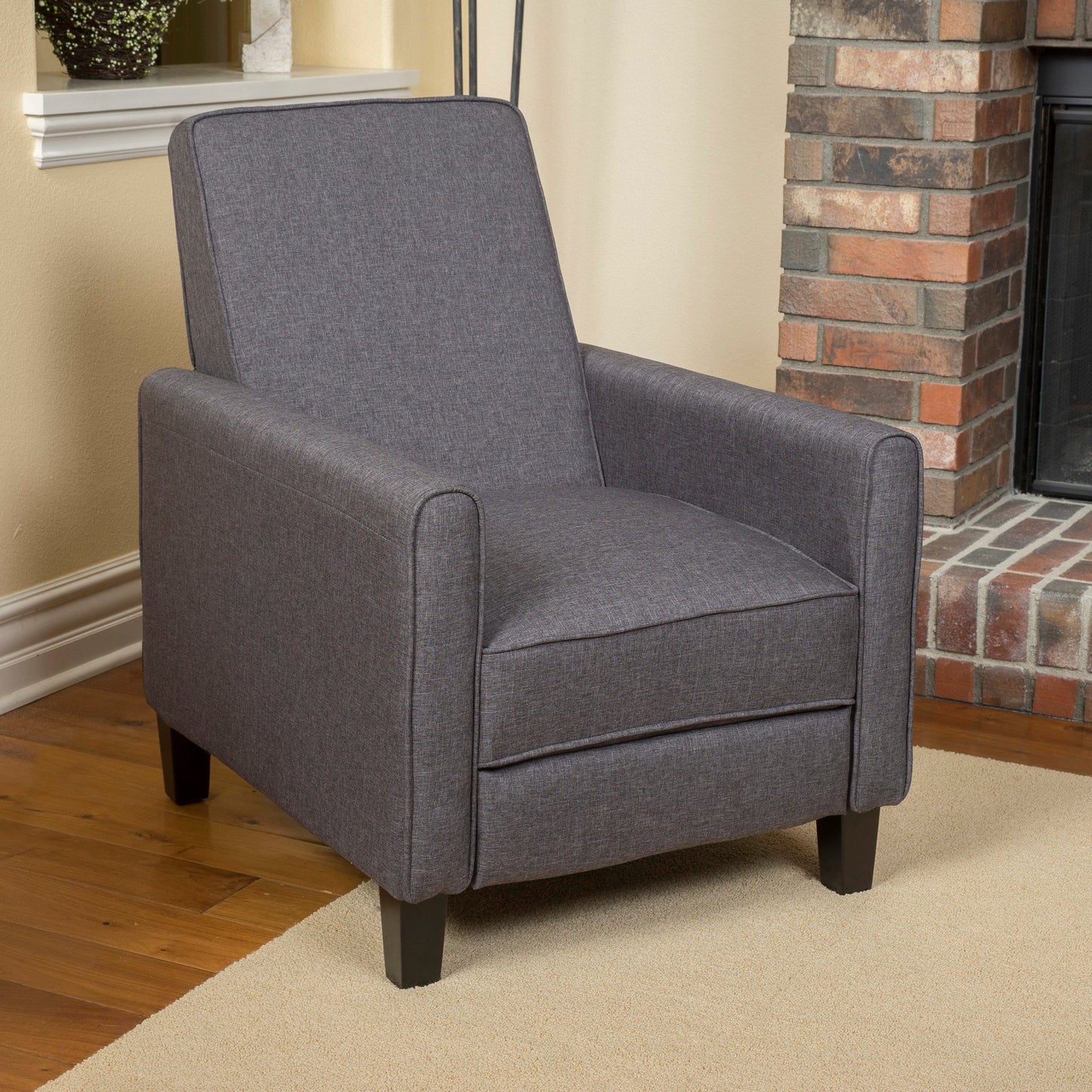 Smoke Fabric Push Back Chair for Elegant Home Décor - Korvel