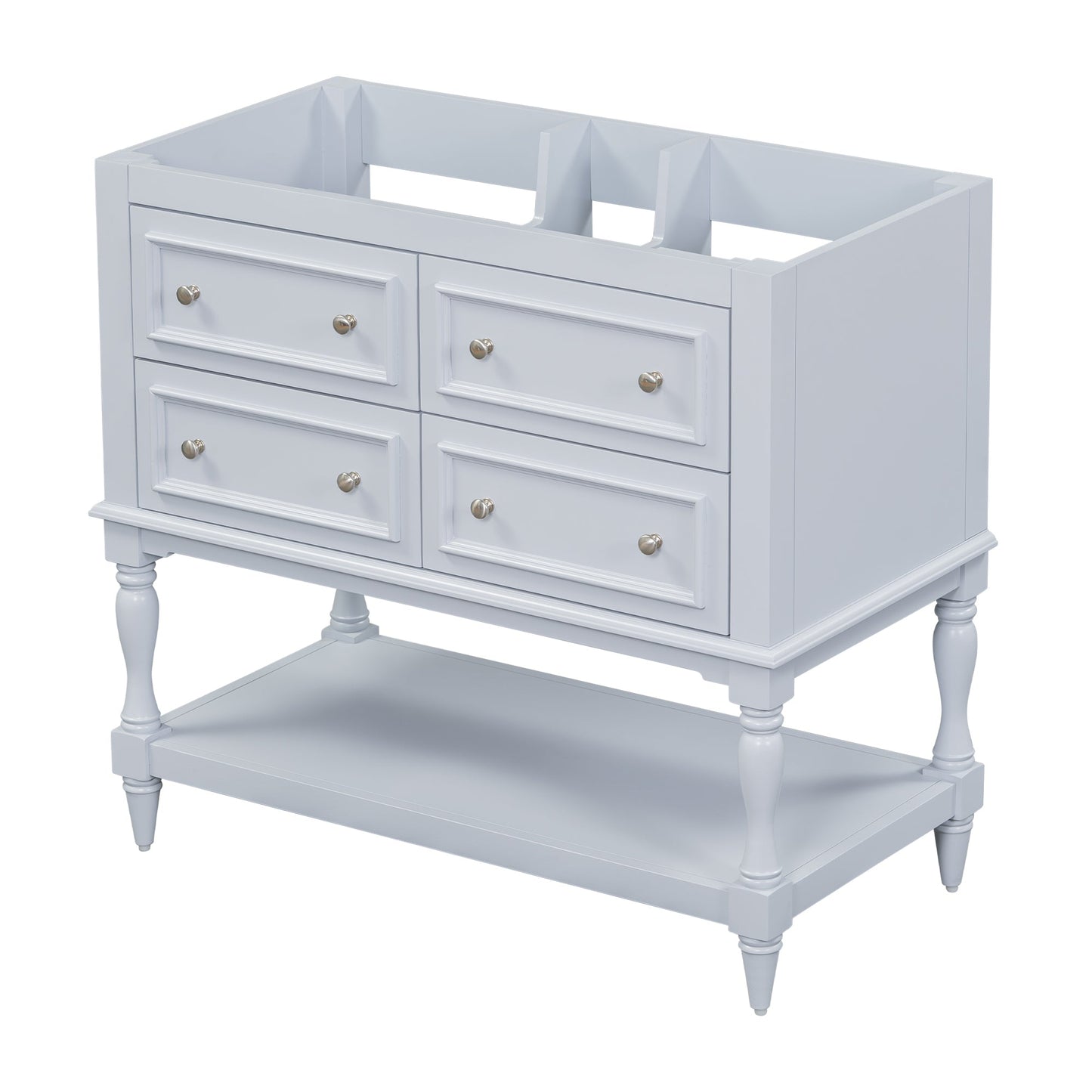 Meuble de salle de bain bleu de 36" avec 4 tiroirs