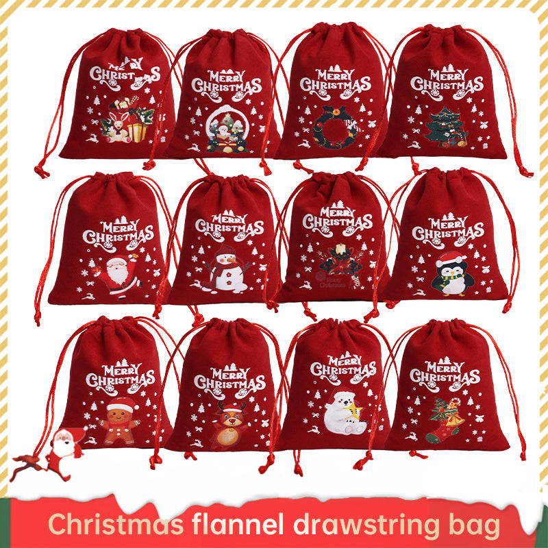 Christmas Gift Velvet/linen Drawstring Bags Bracelet Jewelry Candy Packaging Bags - Korvel