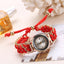 New small dial with diamond inlay Women's woven rope watch Women's creative fashion retractable rope quartz watch - Korvel