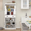 Elegant 71" Kitchen Pantry Storage Cabinet with Adjustable Shelves