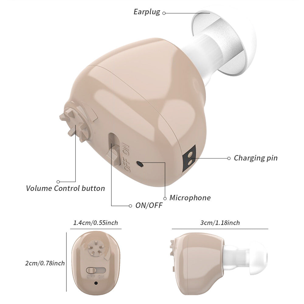 1pcs Sound Amplifier G-12 Hearing Aid Headphone Charging In-Ear USB Cradle Charging Hearing Aid - Korvel