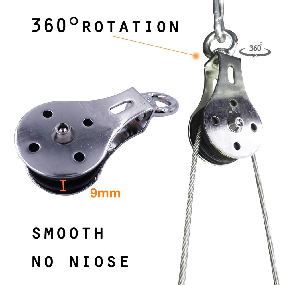 Fitness DIY Pulley Cable Machine Attachment System Arm Biceps Triceps Blaster Hand Strength Trainning Home Gym Workout Equipment - Korvel