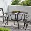 Outdoor Cast Aluminum Circular Dining Table in Bronze