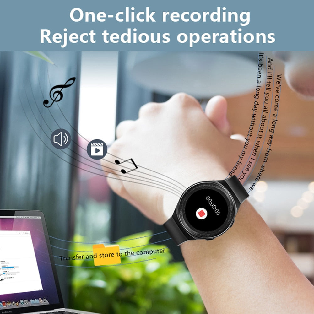 MT-3 8G Memory Music Smart Watch Men Bluetooth Call Full Touch Screen Waterproof Smartwatch Recording Function Sports Bracelet - Korvel