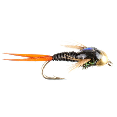 Premium Black Copper John Nymph Flies - 6 Pack, Size 14 - Korvel