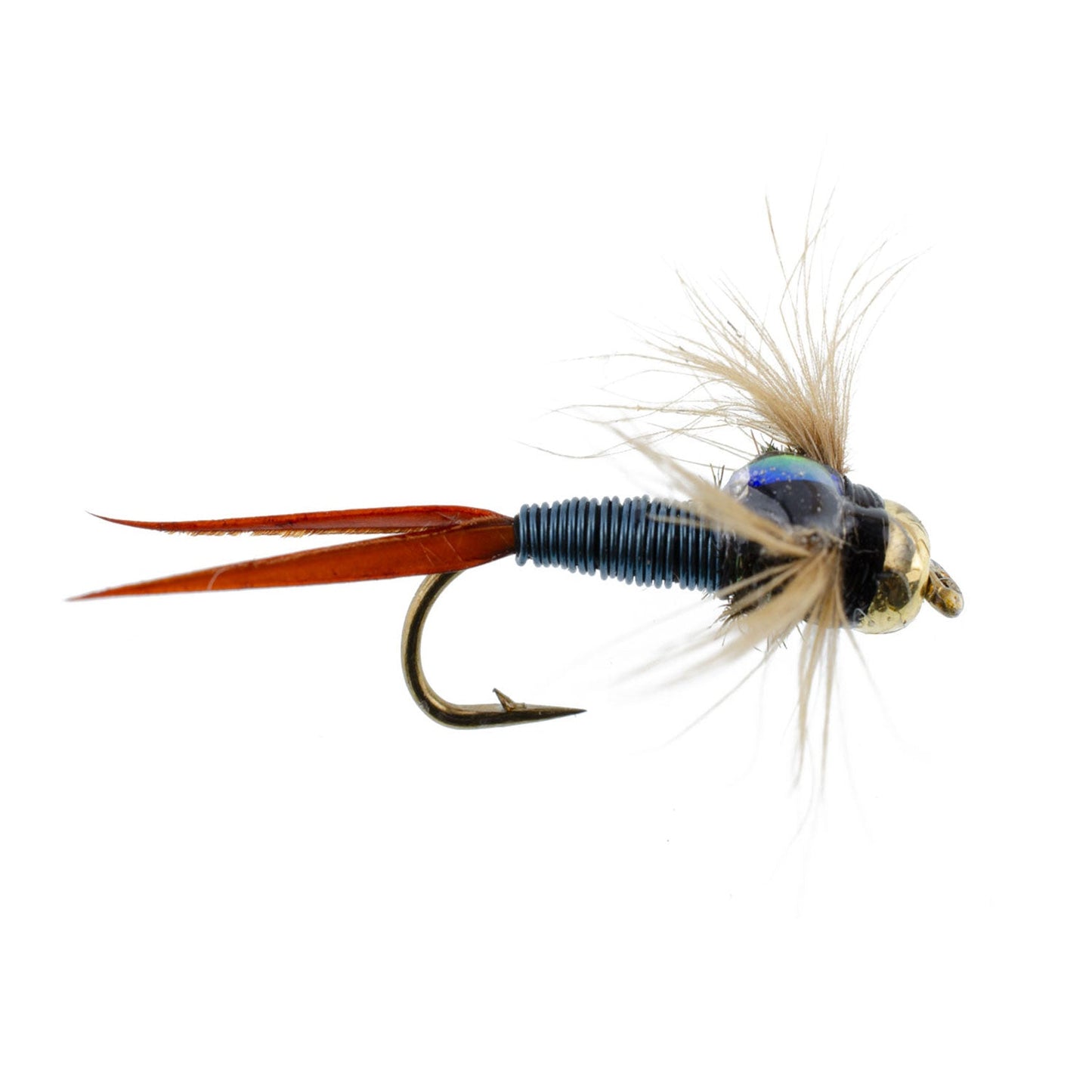 Bead Head Metallic Blue Copper John Nymph - 1 Dozen Fly Fishing Flies - Hook Size 14 - Korvel