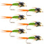 Premium Chartreuse Copper John Nymph Flies - Set of 6 Size 14 Tungsten Beads - Korvel
