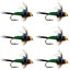 Premium Green Copper John Nymph Flies - Pack of 6 Size 16 for Trout Fishing - Korvel