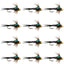 Premium Zebra Copper John Nymph Flies - 1 Dozen Size 16 for Effective Fishing - Korvel