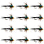 Premium Zebra Copper John Nymph Flies - 12 Pack, Size 14 - Korvel