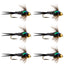 Premium Bead Head Zebra Copper John Nymph Flies - 6 Pack, Size 16 - Korvel