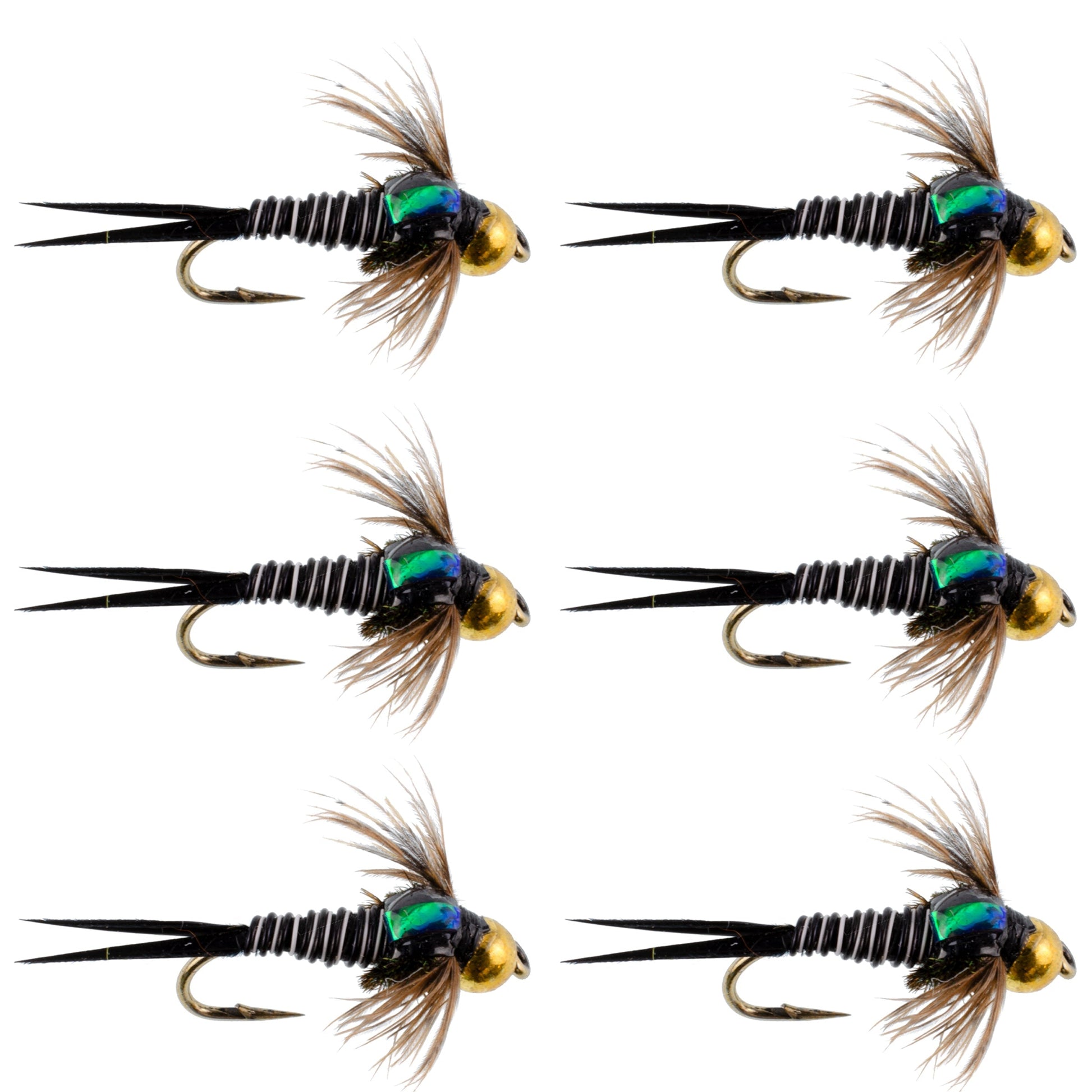 Premium Zebra Copper John Nymph Flies - 6 Pack, Size 12 for Ultimate Fishing Success - Korvel