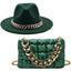 Sombrero Fedora de Lujo con Cadena Dorada para Mujeres