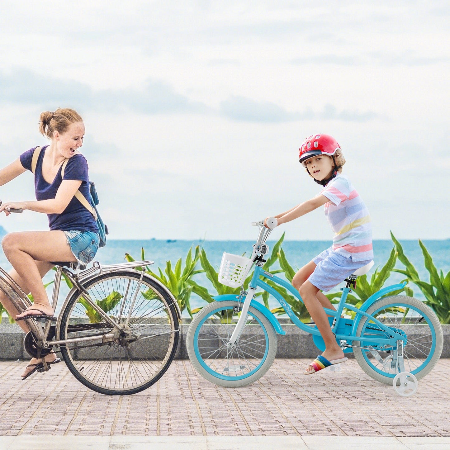 Bicicleta para Niños de 14/16/18 Pulgadas con Frenos Dobles y Asiento Ajustable