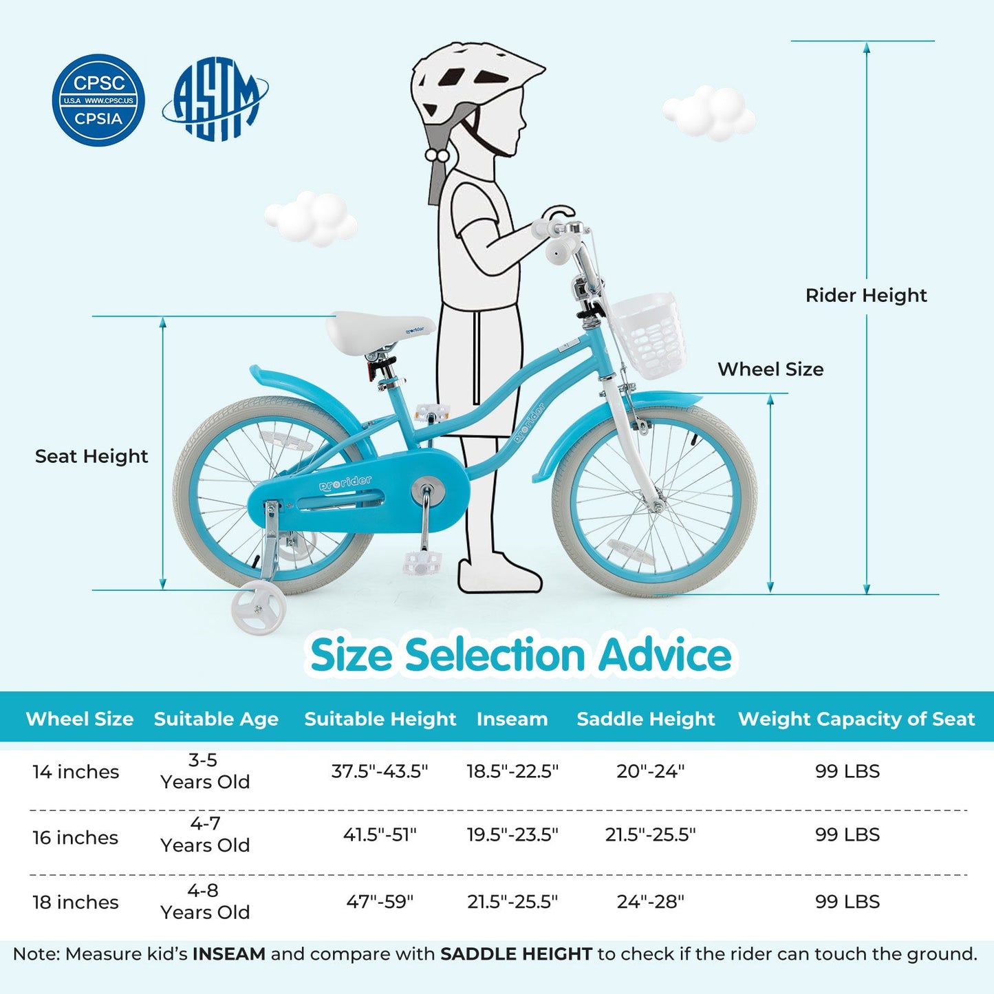 Bicicleta para Niños de 14/16/18 Pulgadas con Frenos Dobles y Asiento Ajustable