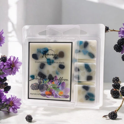 Enchanting Blackberry Saffron Crystal-Infused Coconut-Soy Wax Melts - Korvel