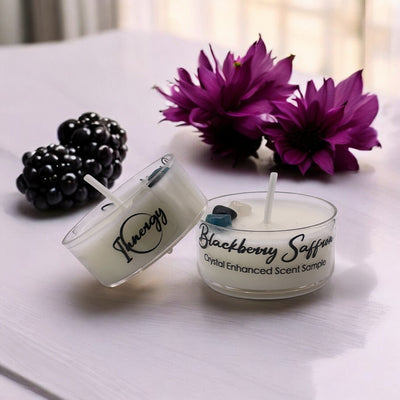 Premium Blackberry Saffron Coconut-Soy Wax Tea Light Candle - 1oz - Korvel