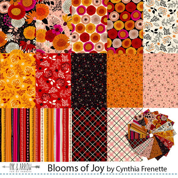 Carrés de Tissu Blooms of Joy 10"