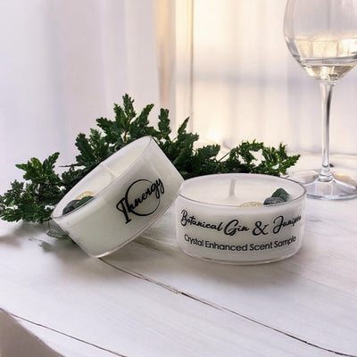 Premium Botanical Gin & Juniper Crystal Tealight Candle - 1oz - Korvel