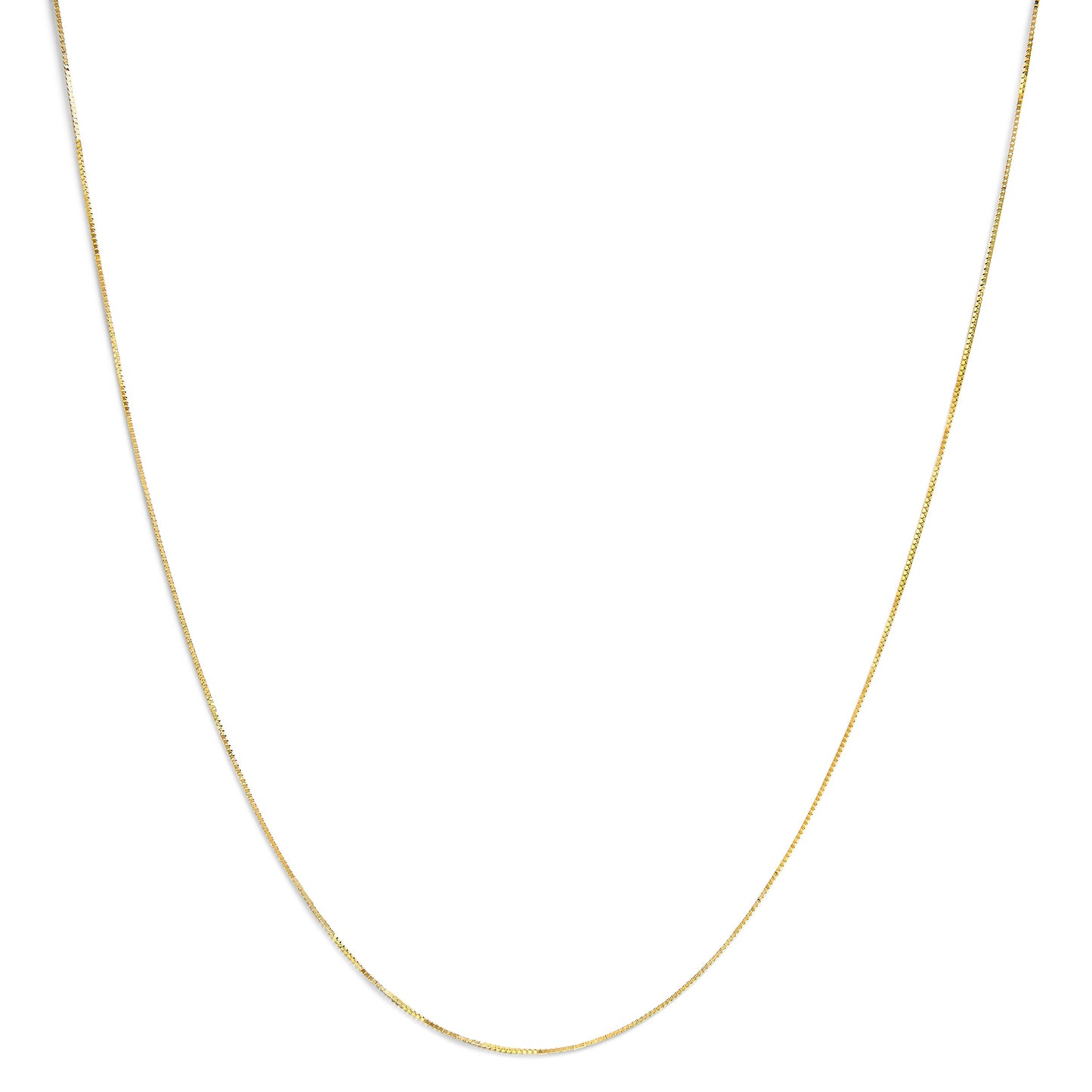 Collar de Cadena Clásica de Caja de Oro Amarillo Sólido de 14K - 16 Pulgadas