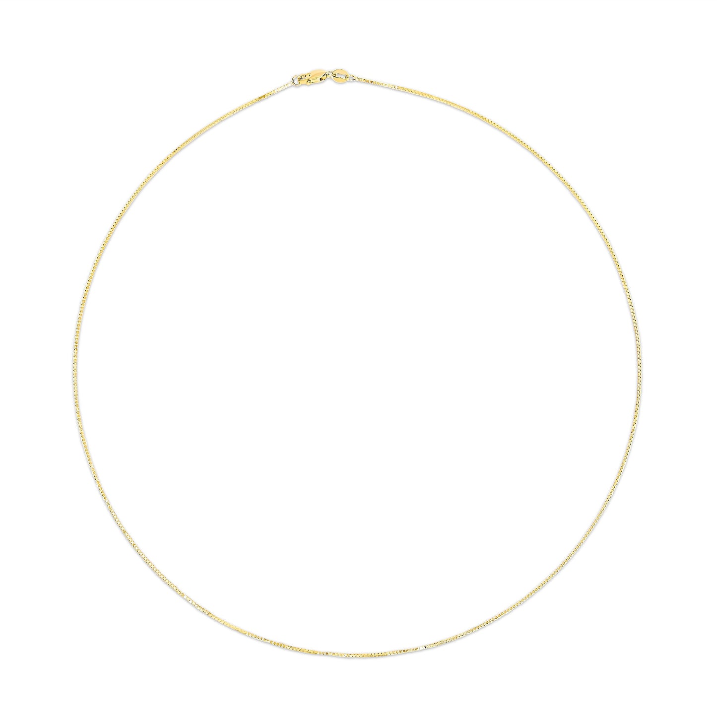 Collar de Cadena Clásica de Caja de Oro Amarillo Sólido de 14K - 16 Pulgadas
