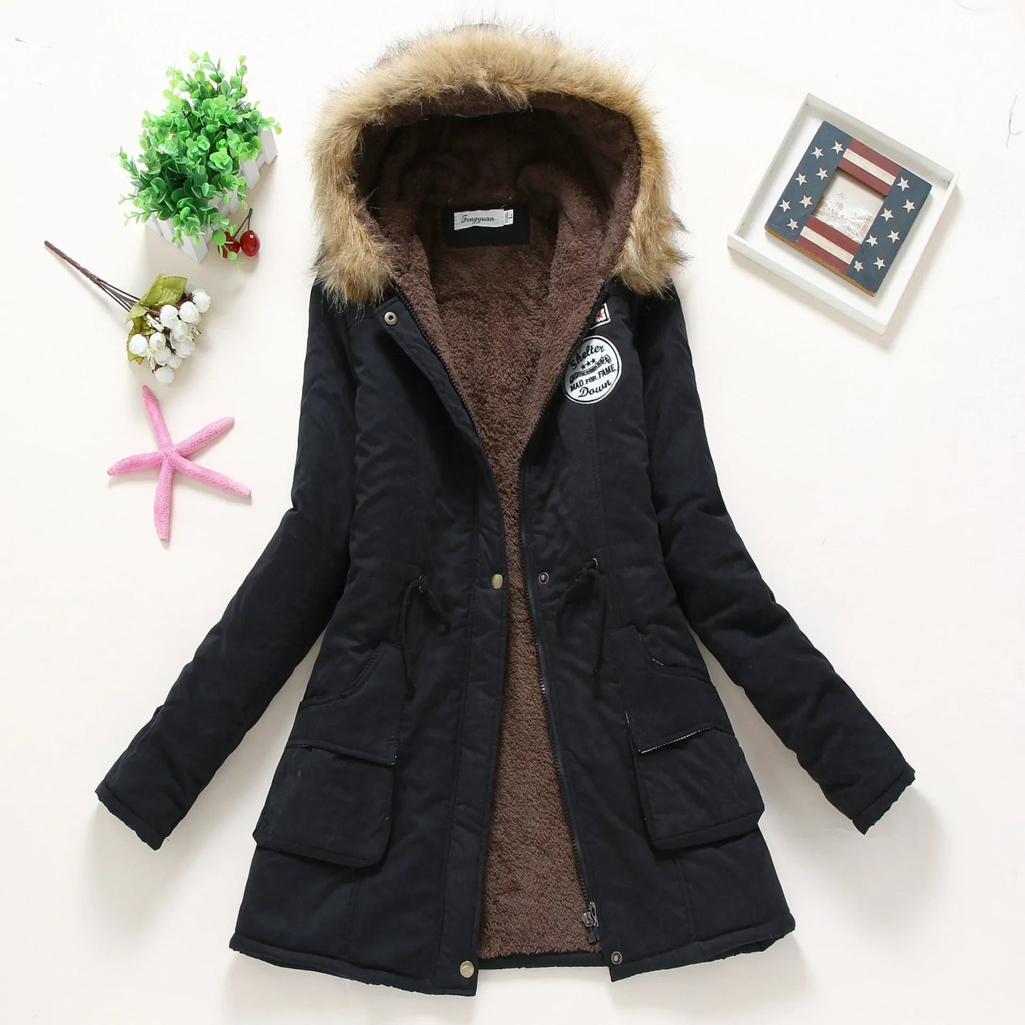 Abrigo de Invierno Estilo Preppy para Mujer