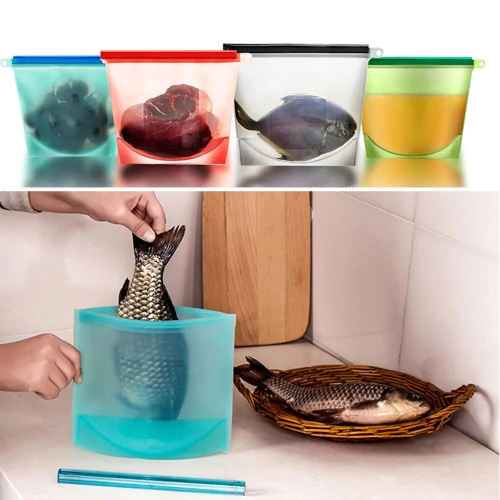 Bolsas de Almacenamiento de Alimentos de Silicona Premium