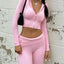 Ensemble de Haut Court à Capuche Tricoté Chic et Pantalons