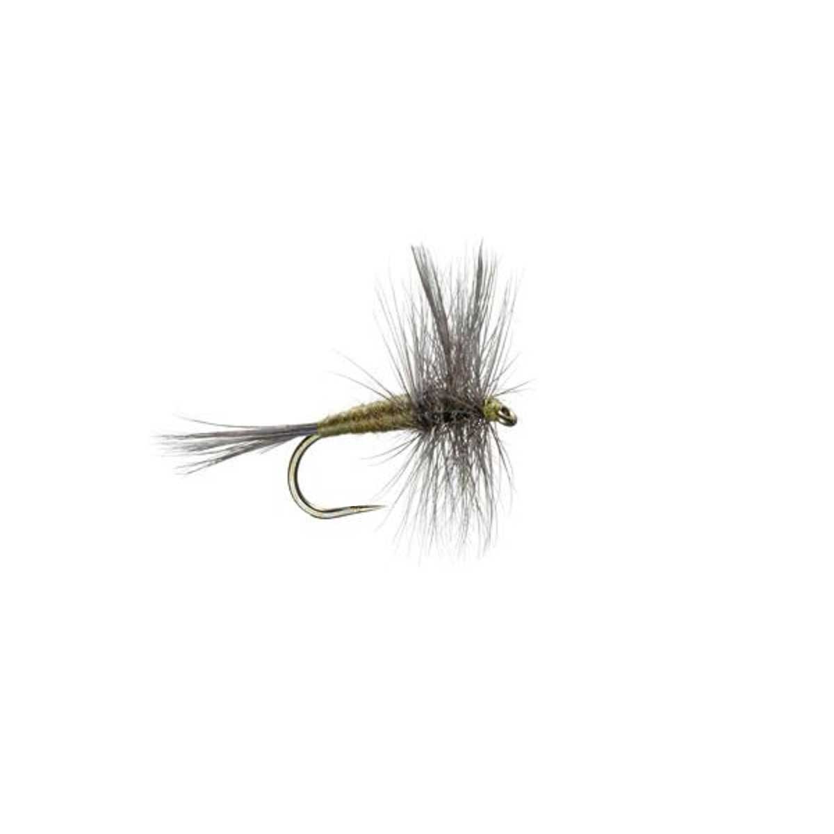 Set of 6 Barbless Blue Winged Olive Dry Flies - Size 14 for Trout Fishing - Korvel