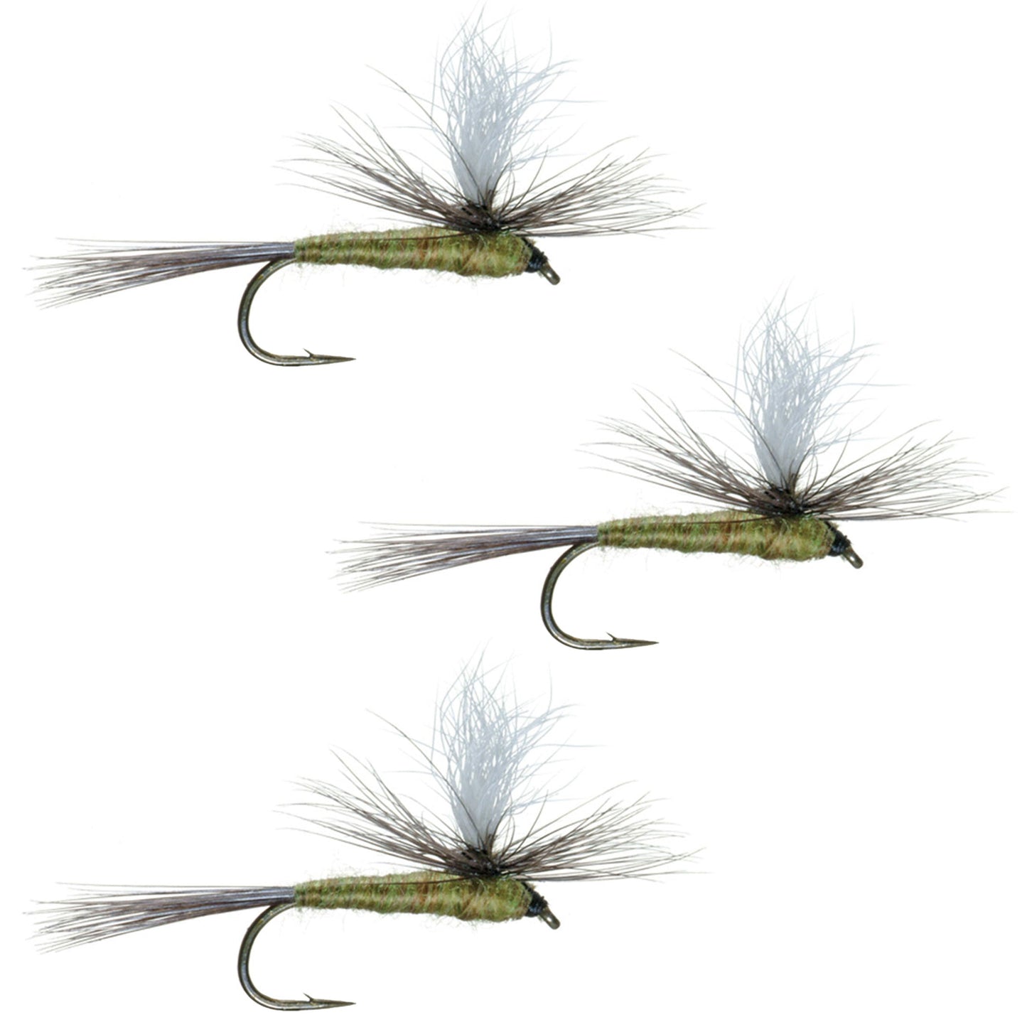 3-Pack Parachute Blue Wing Olive Dry Flies - Size 18 - Korvel
