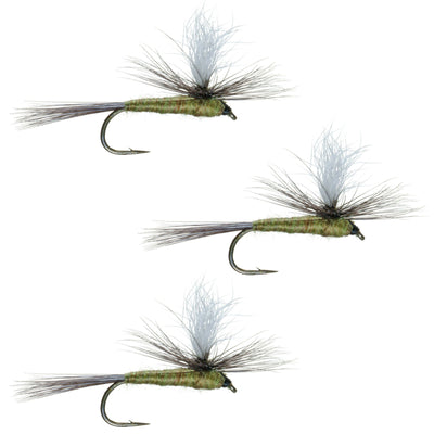 3-Pack Blue Wing Olive Parachute Dry Flies - Size 14 - Korvel