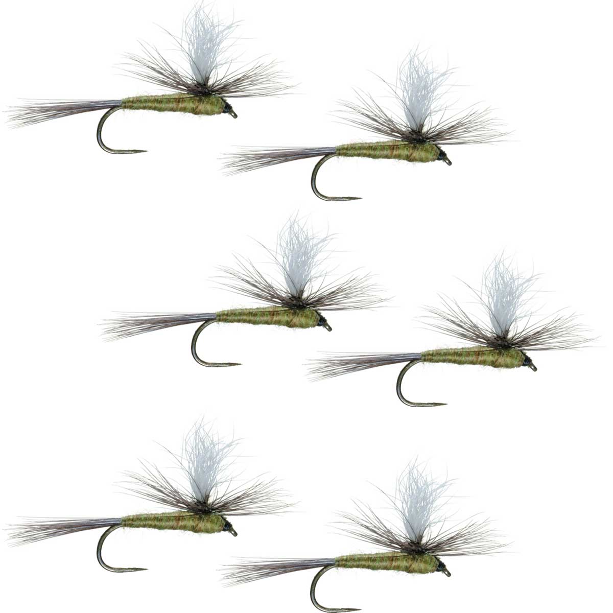 Premium Barbless Parachute Blue Winged Olive Dry Flies - Set of 6 Size 20 for Trout Fishing - Korvel