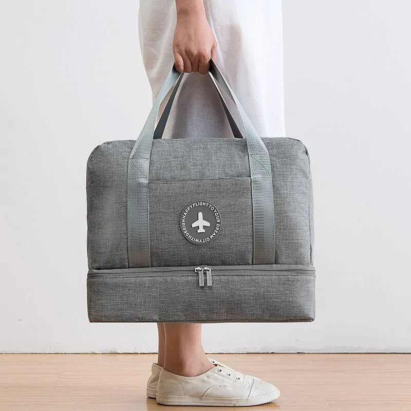 Bolsa de deporte y playa impermeable con compartimentos húmedos/secos