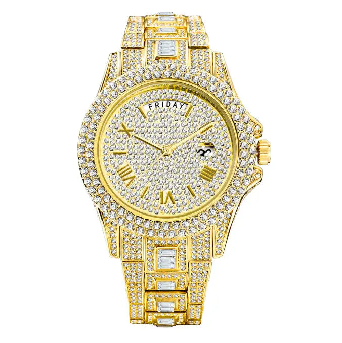 Luxury Men's Watch with 18K Gold Finish