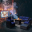 Conjunto de Sofá de Rattan Premium con Mesa de Fuego