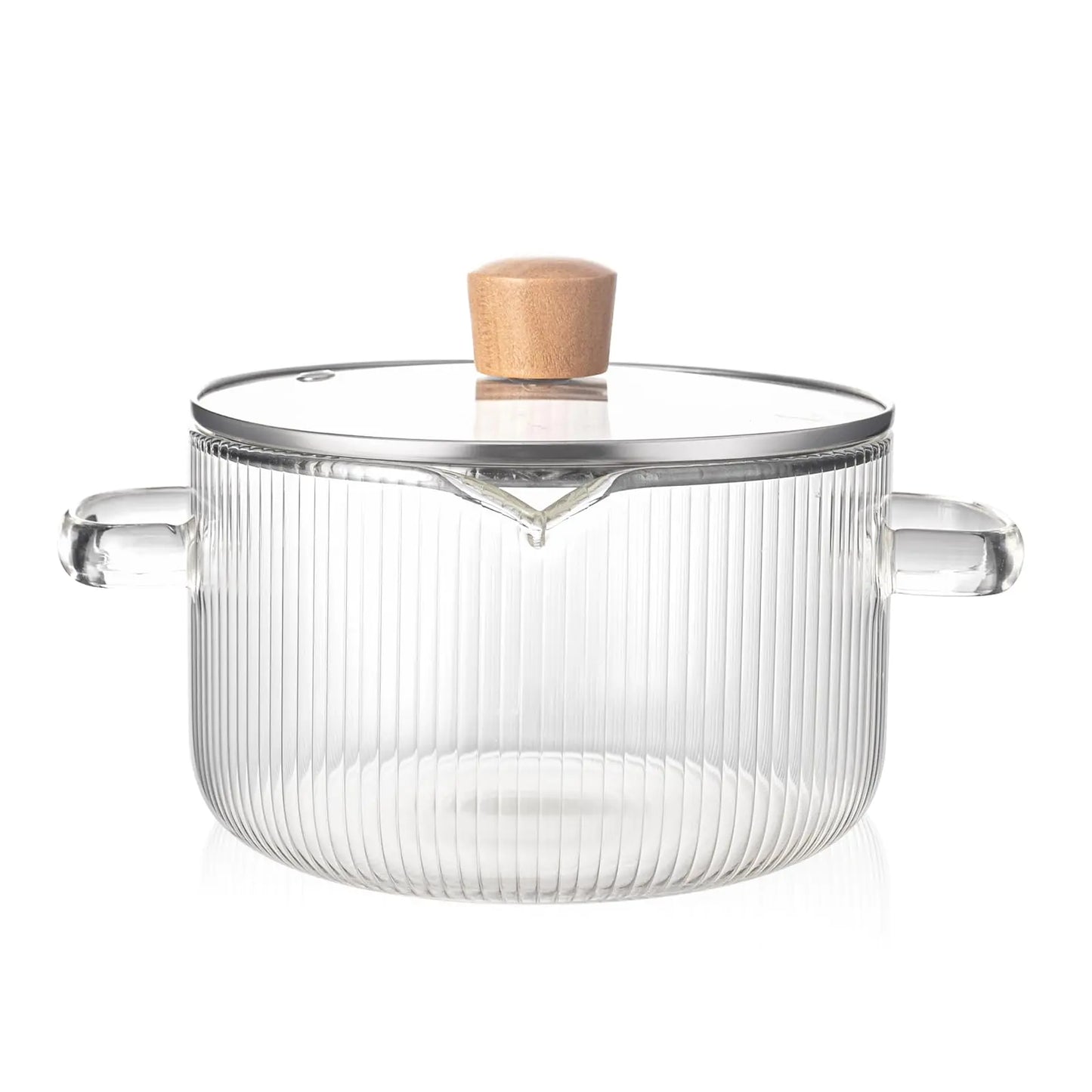 Casserole en verre de 1,8 L avec couvercle - Ustensile de cuisine polyvalent