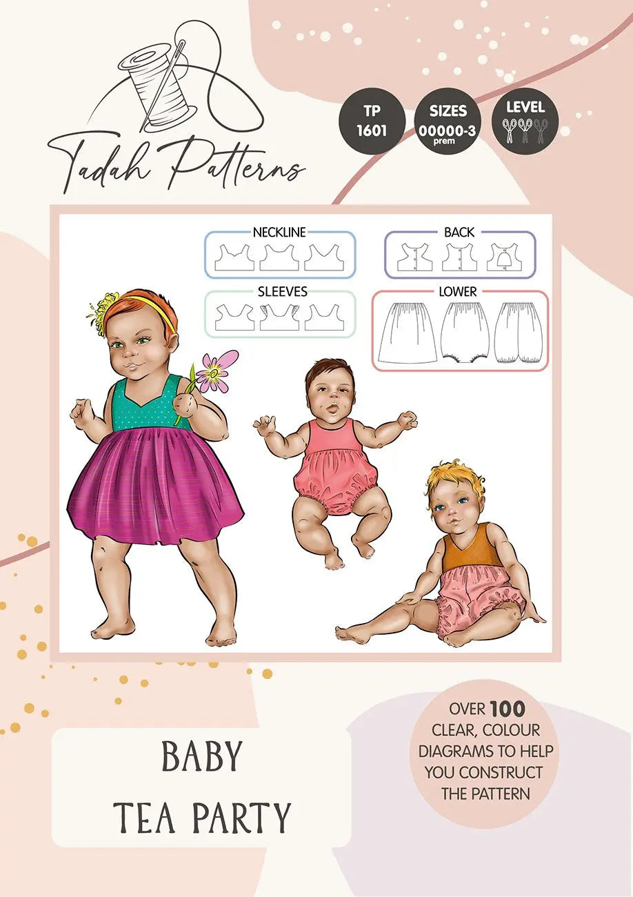 Patrón de Costura para Vestido de Té de Bebé