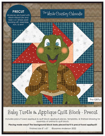 Paquete de Aplicación de Bloque de Colcha de Tortuga Bebé y Aplicación Precutida