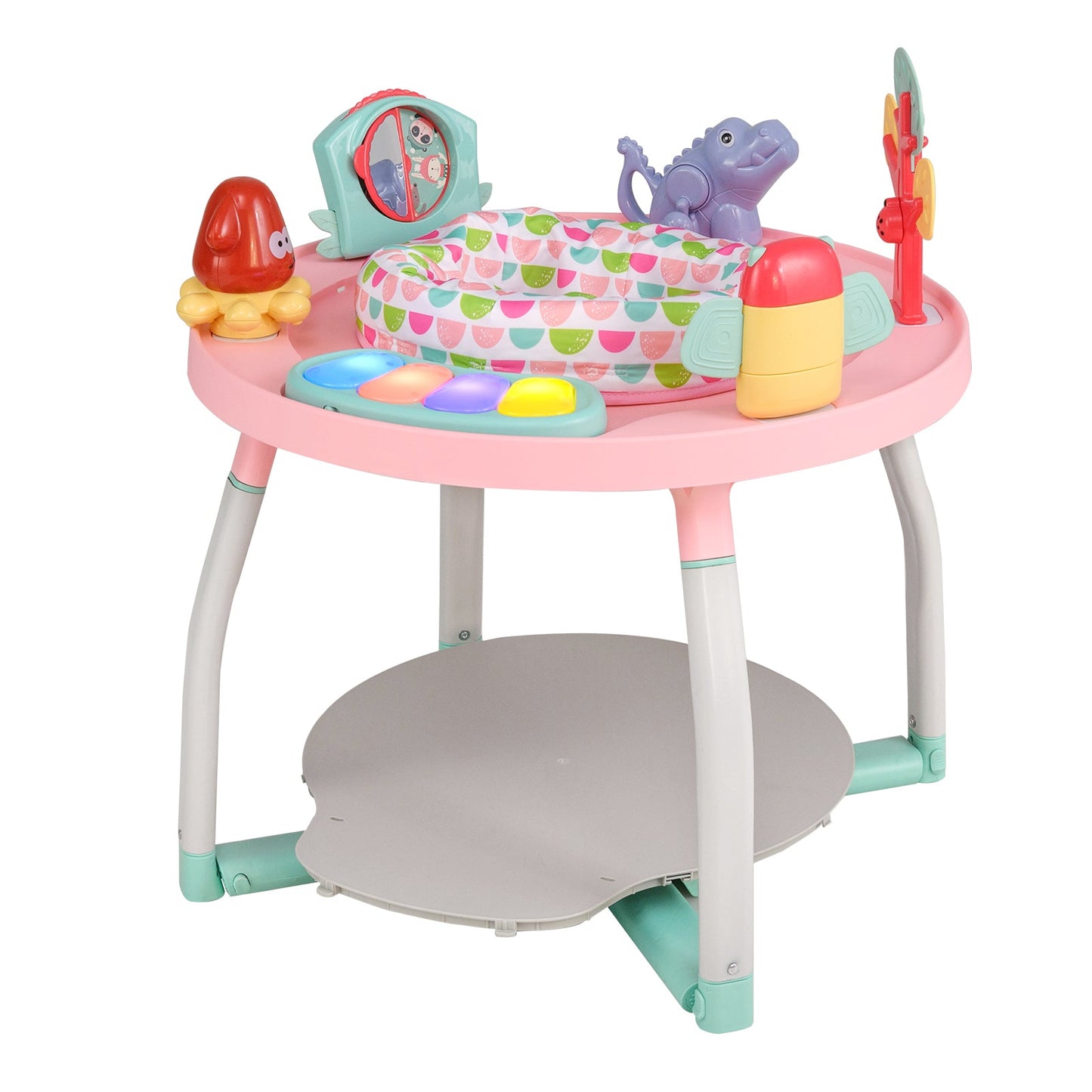 Centro de Actividades para Bebés 5 en 1 con Asiento de Rebote Interactivo - Rosa