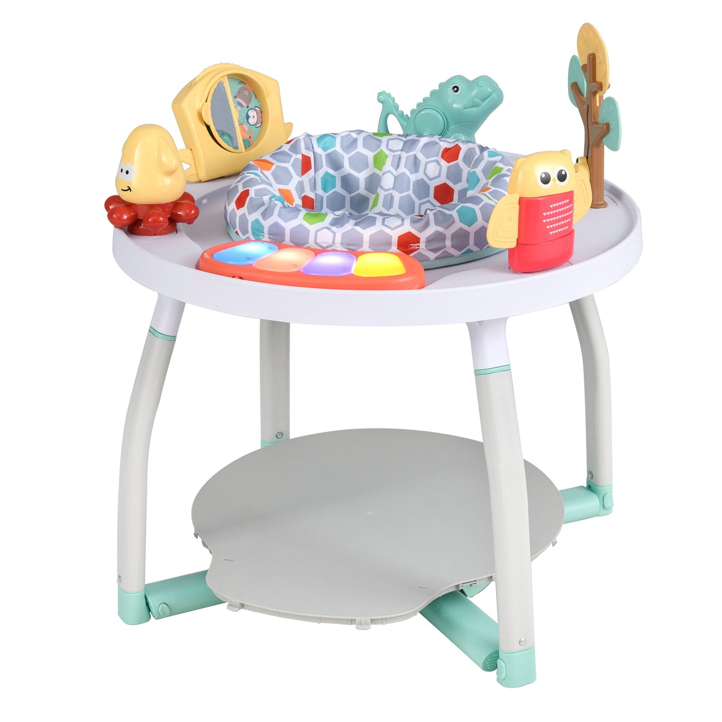 Centre d'activités pour bébé 5-en-1 avec siège à rebond interactif - Blanc