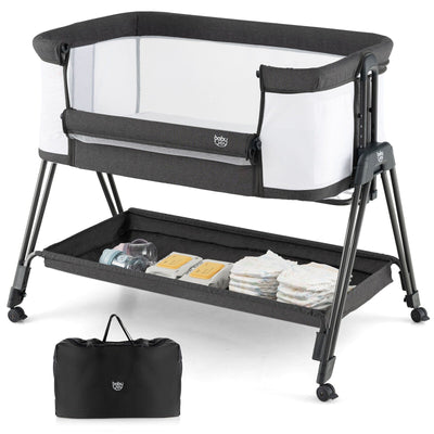 Gbruno Portable Bedside Sleeper with 7 Adjustable Heights - Black