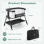 Gbruno Portable Bedside Sleeper with 7 Adjustable Heights - Black