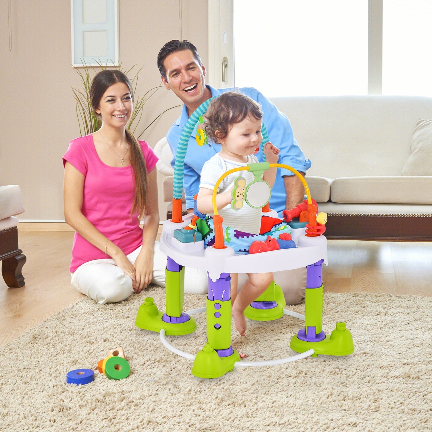 4-in-1 Baby Bouncer Activity Center - Green