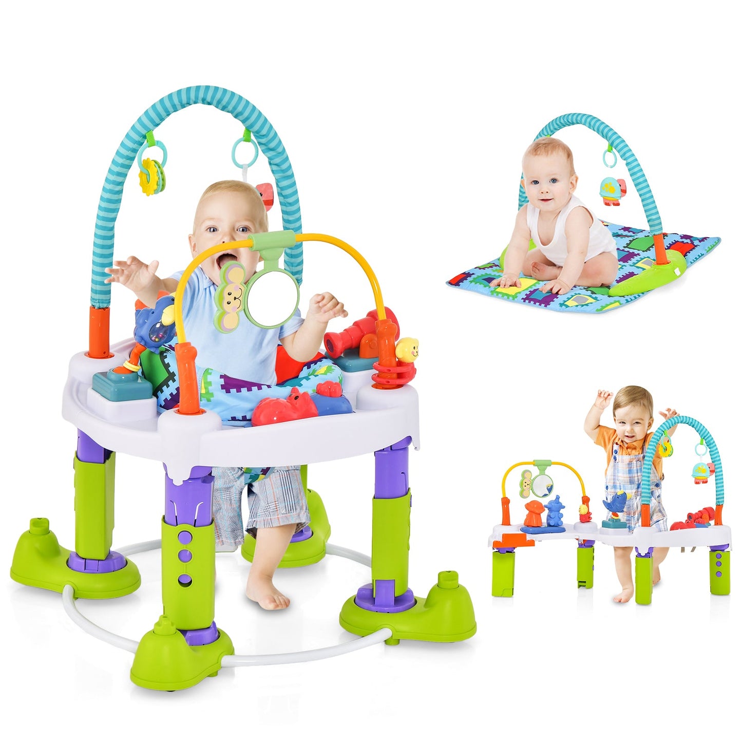 4-in-1 Baby Bouncer Activity Center - Green