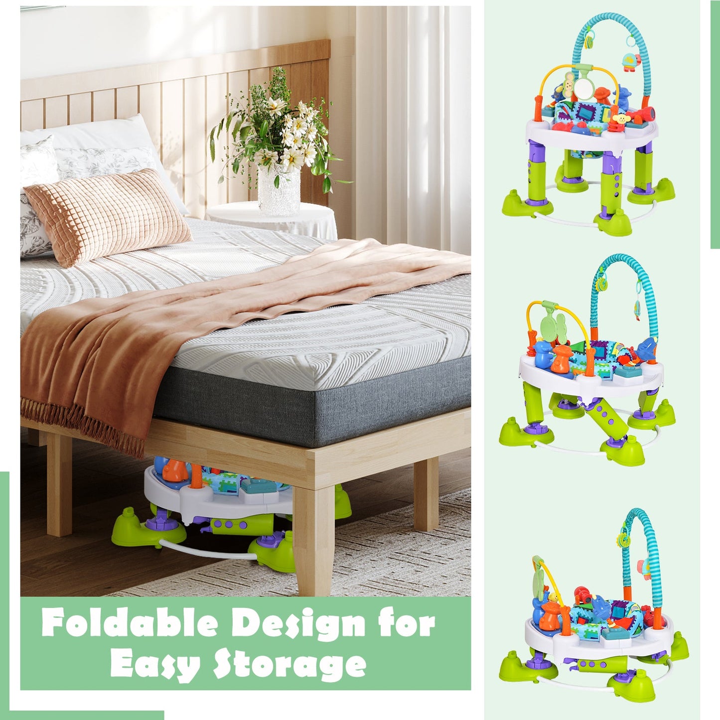 4-in-1 Baby Bouncer Activity Center - Green